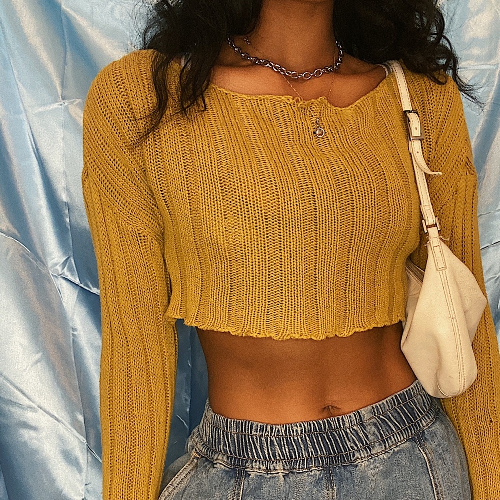 Urban outfitters cropped yellow sweater!!